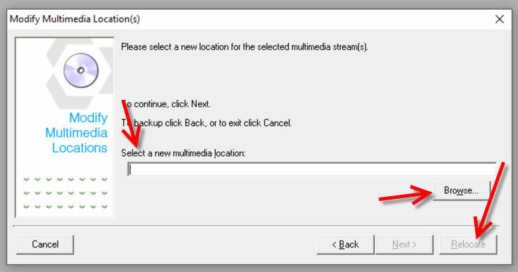 Screen 3 of Modify Multimedia Location