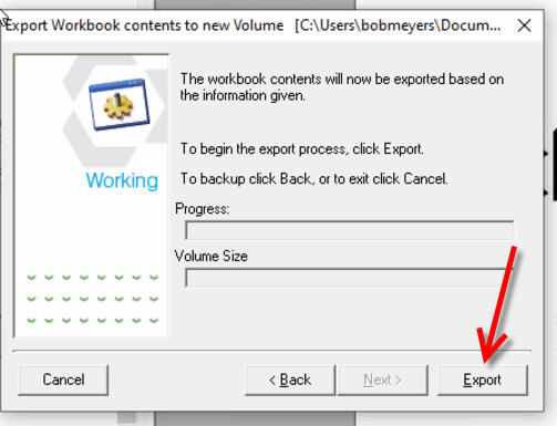 Screen 6 of Workbook-send to new volume