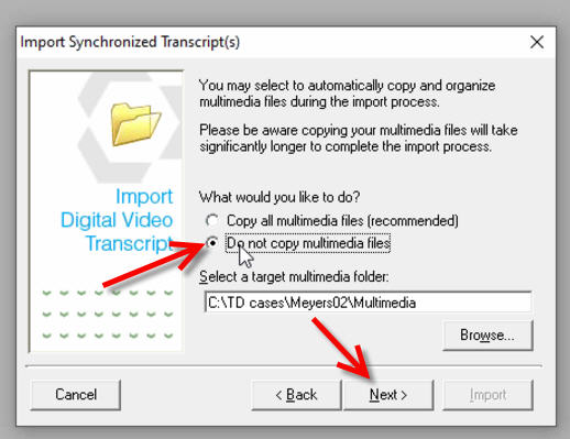 Screen 2 of CMS import