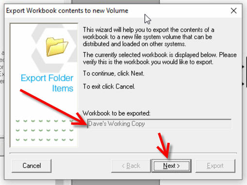 Screen 2 of Workbook-send to new volume